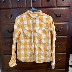 Fossil Yellow and White Checkered Shirt